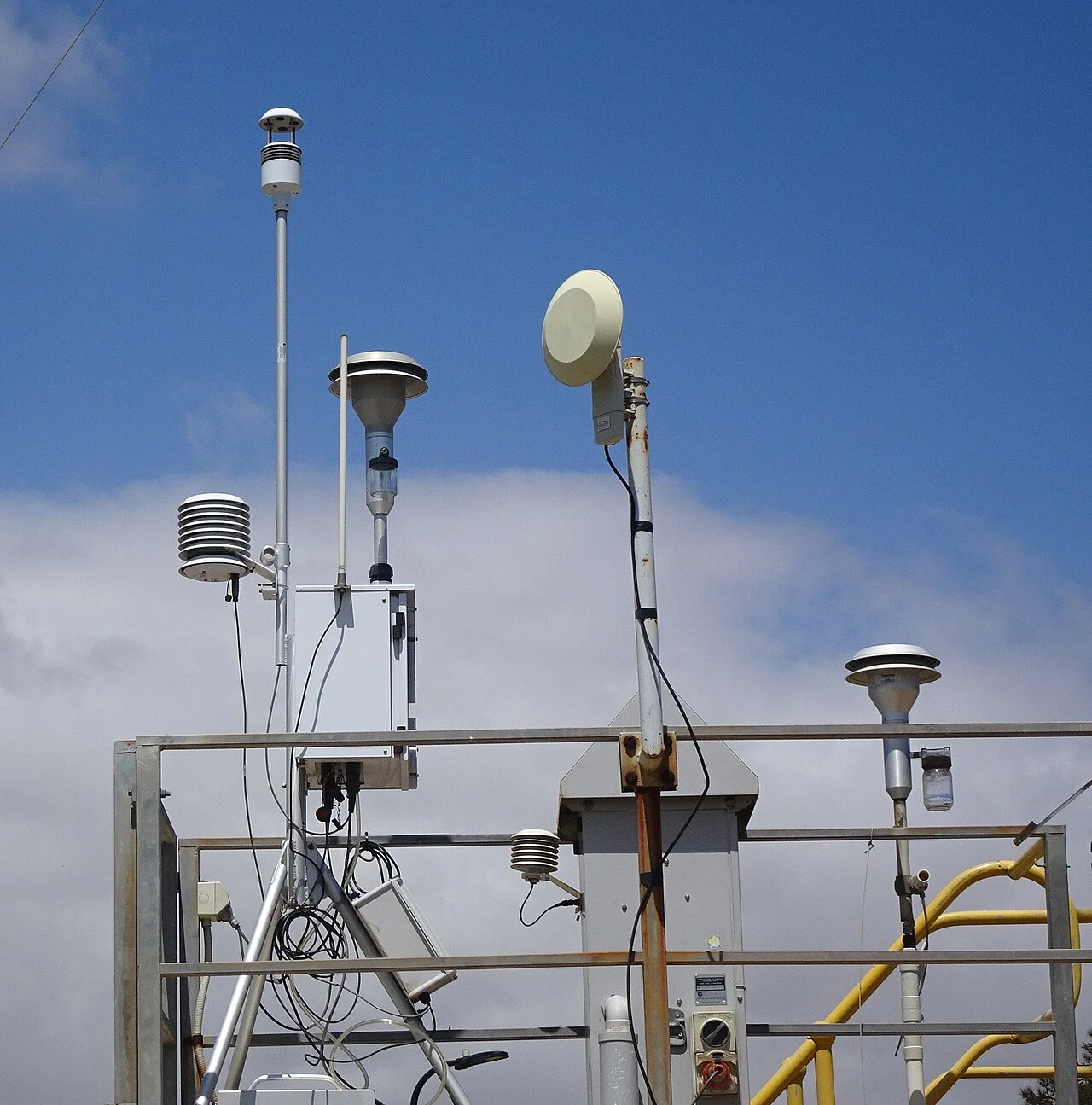 Industrial environmental monitoring station in the field