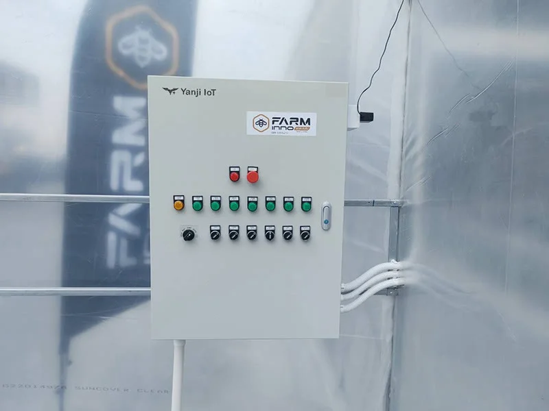 Multi-circuit distribution cabinet installed in a greenhouse