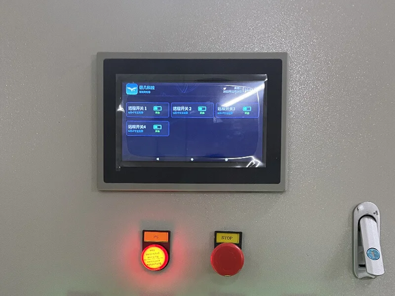 Local display, control buttons and cabinet lock on a custom distribution box