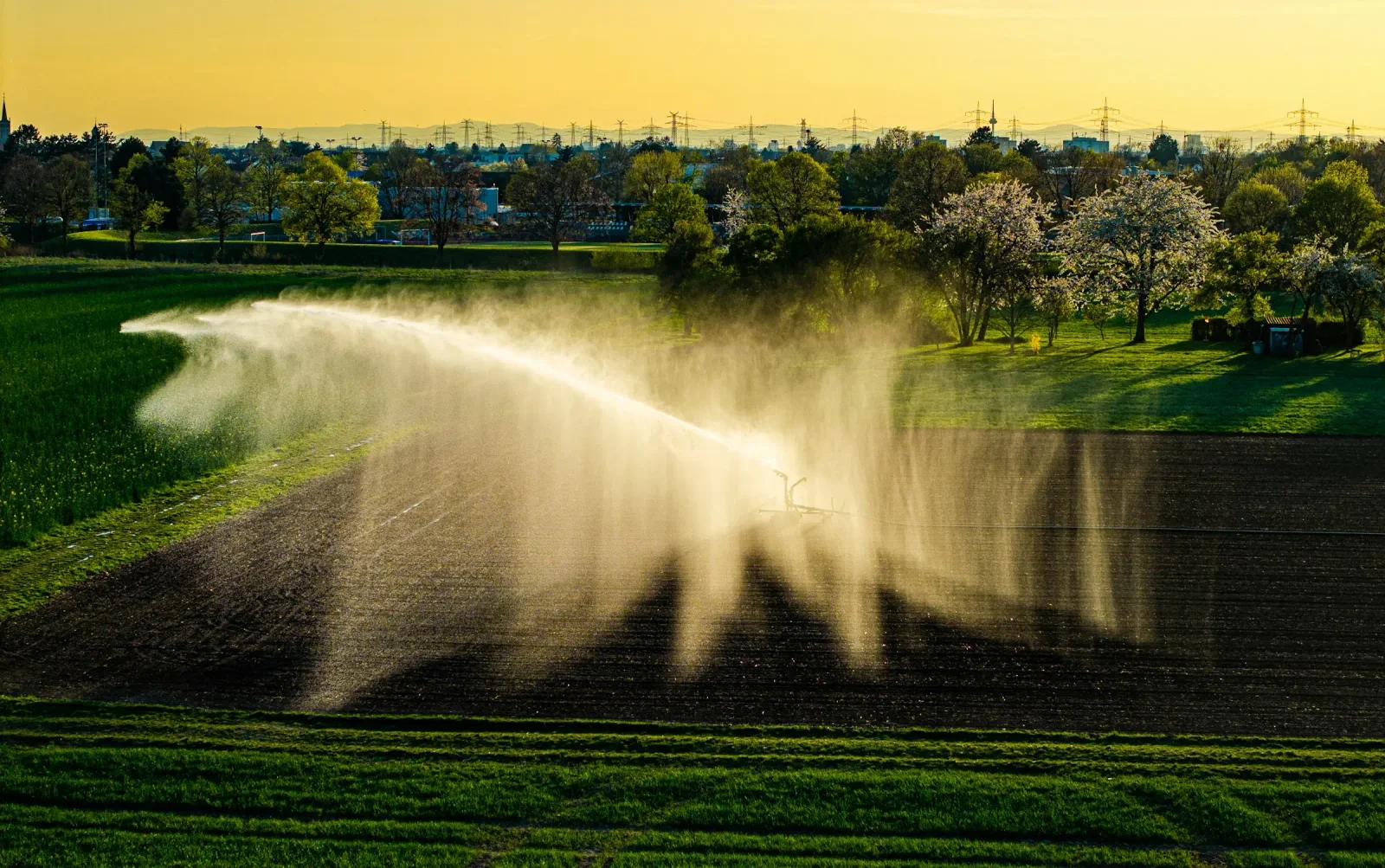 Irrigation equipment in a crop field