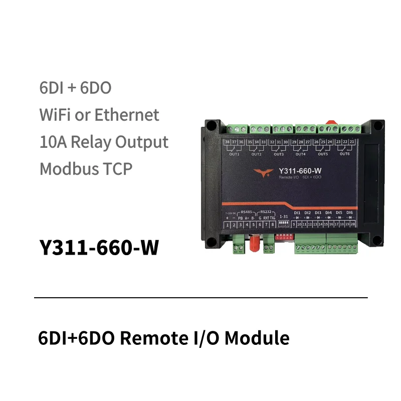Y311-880 8DI 8DO Remote I/O Module with WiFi and Ethernet