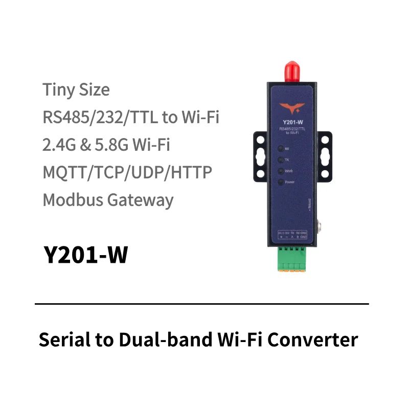 Y202-W dual-port serial to WiFi DTU for industrial IoT