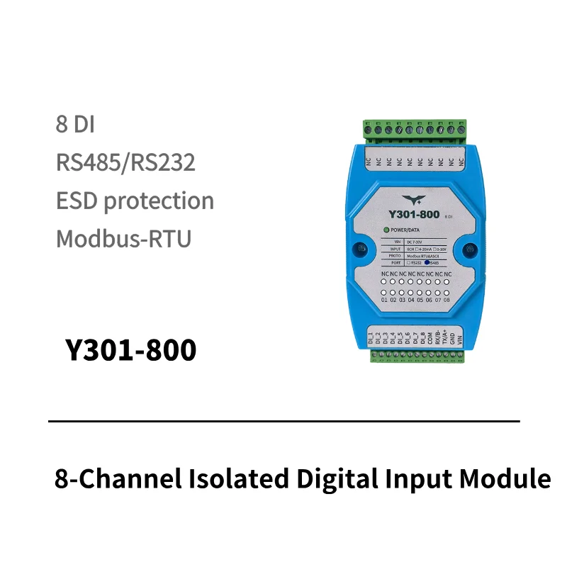 Y301-200 2DI I/O module for industrial IoT monitoring
