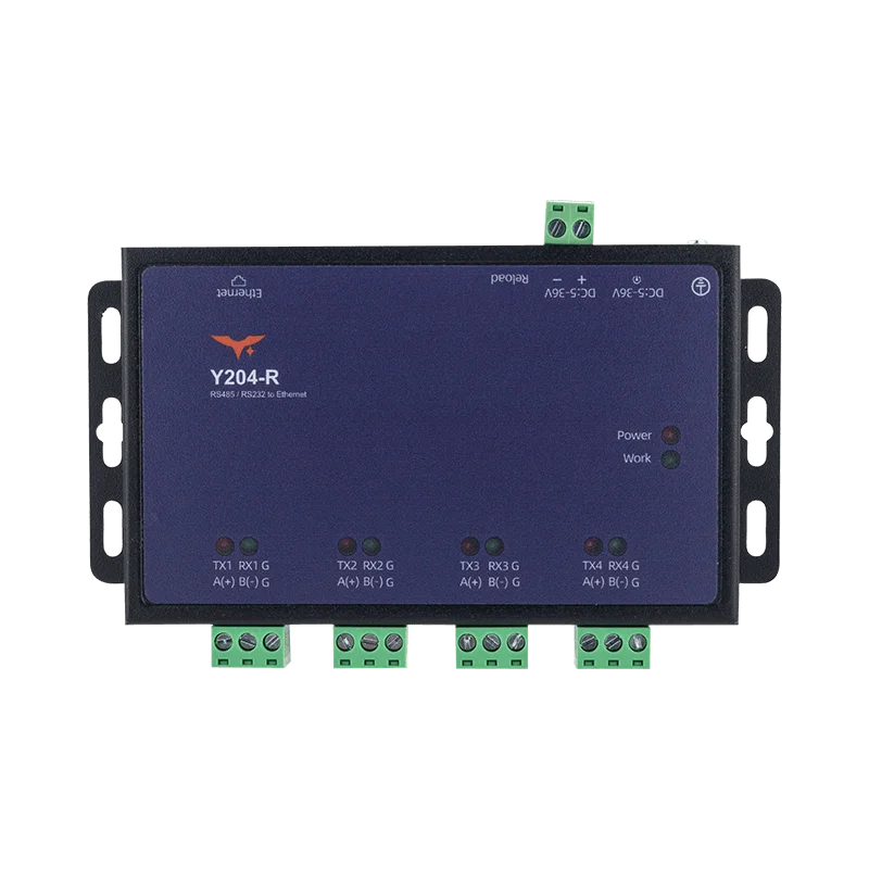 Y204-R quad-port serial to Ethernet DTU device