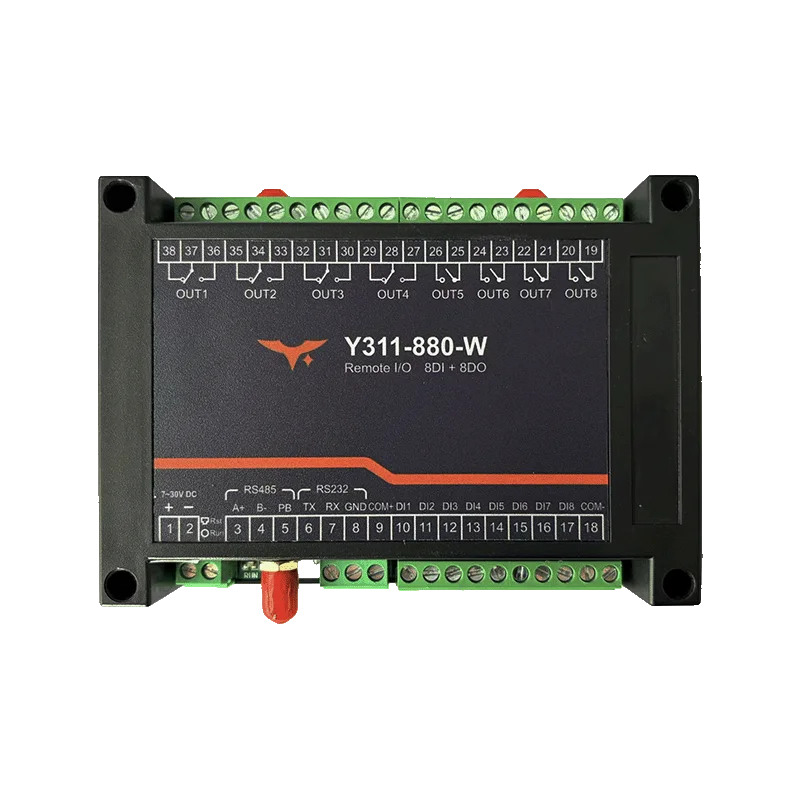 Y311-880 8DI 8DO remote I/O module with WiFi and Ethernet ports