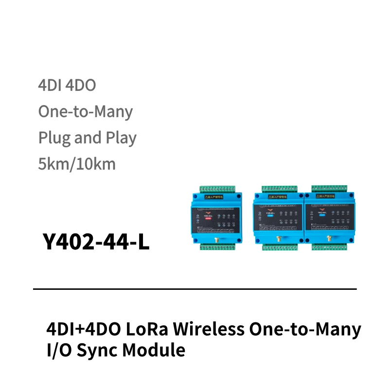 Y403-11-L LoRa I/O Sync Module mounted on DIN rail